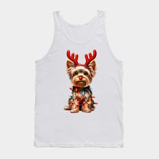 Christmas Red Nose Yorkshire Terrier Dog Tank Top